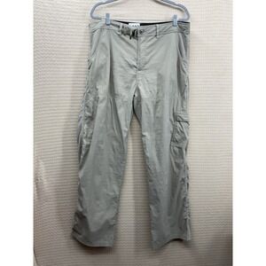 Prana Mens Breathe Khaki Hiking Pants Size 2XL Snap Hem Cargo Pocket Chino 38x31